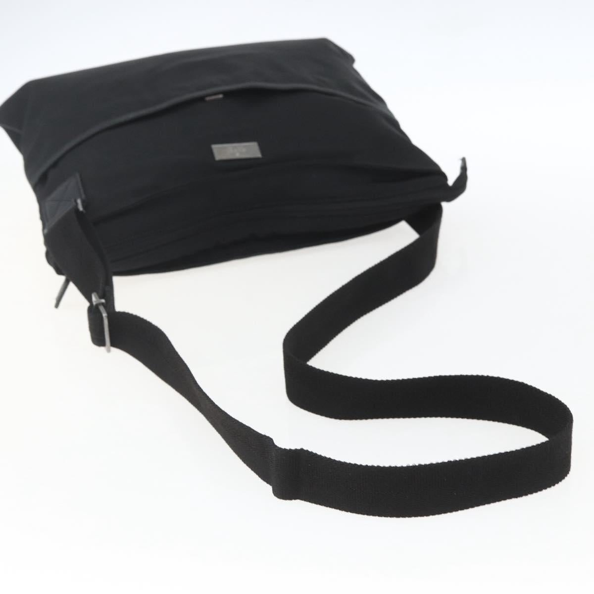 GUCCI Shoulder Bag Nylon Black Silver 141198 Auth hk3295