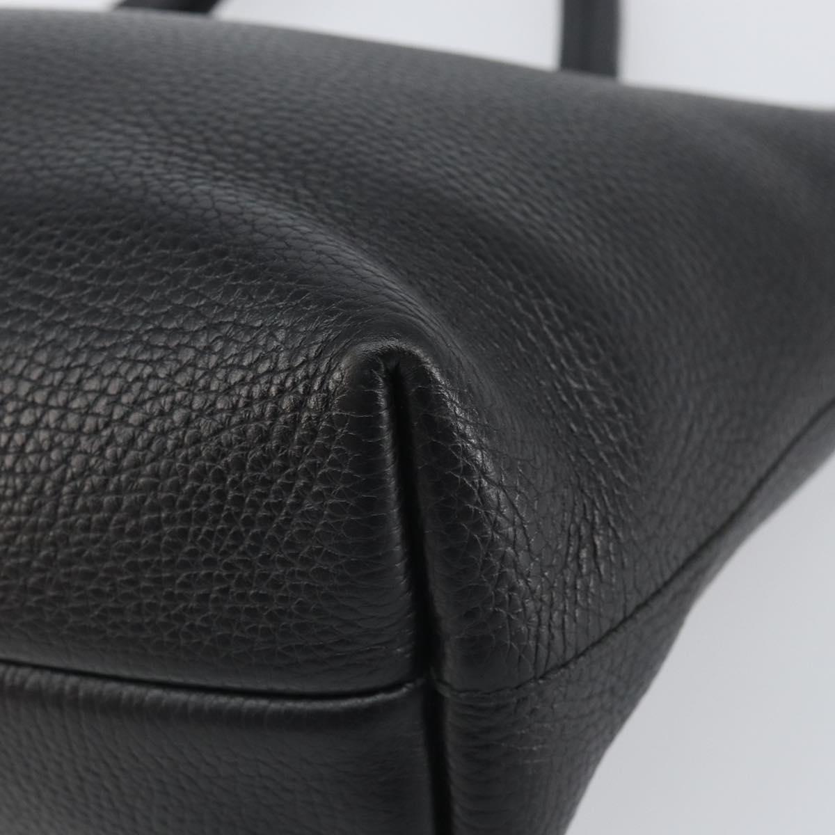 Salvatore Ferragamo Gancini Tote Bag Leather Black Gold Auth hk3305