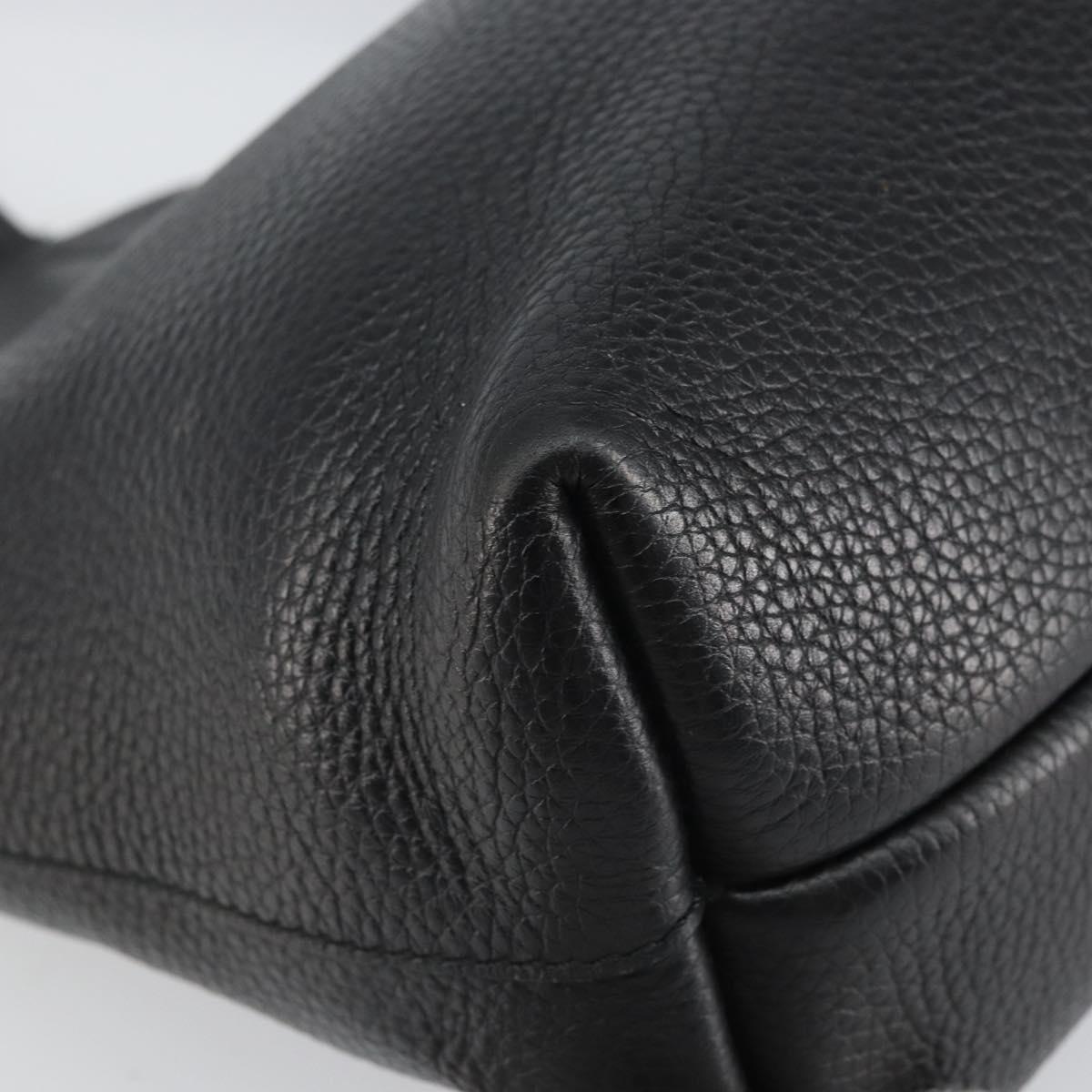 Salvatore Ferragamo Gancini Tote Bag Leather Black Gold Auth hk3305