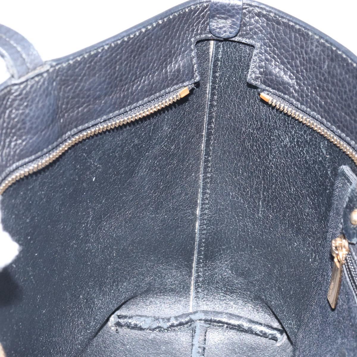 Salvatore Ferragamo Gancini Tote Bag Leather Black Gold Auth hk3305