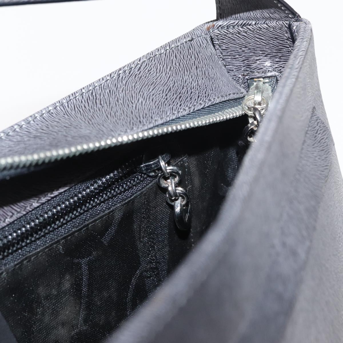 Salvatore Ferragamo Gancini Shoulder Bag Leather Gray Silver Auth hk3307