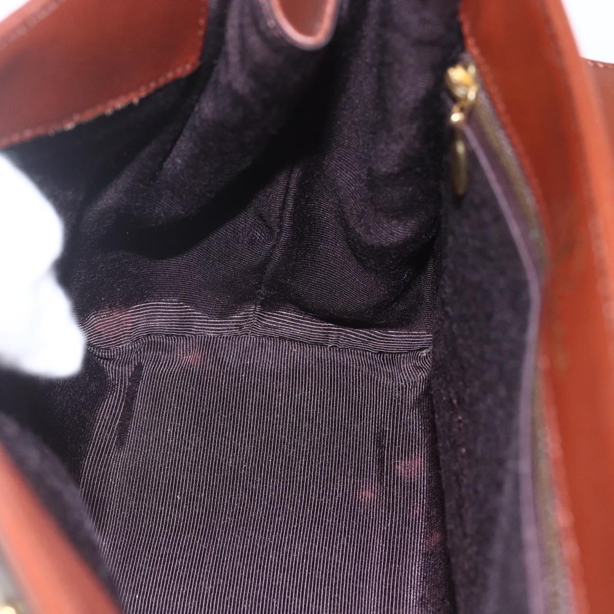 VALENTINO Hand Bag Leather 2way Brown Gold Auth hk3311