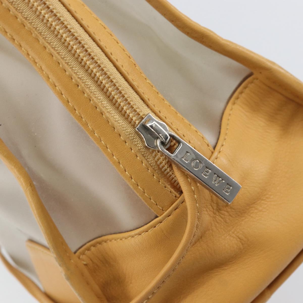 LOEWE Anagram Limited Model Amazona 30 Hand Bag Vinyl Clear Silver Auth hk3315