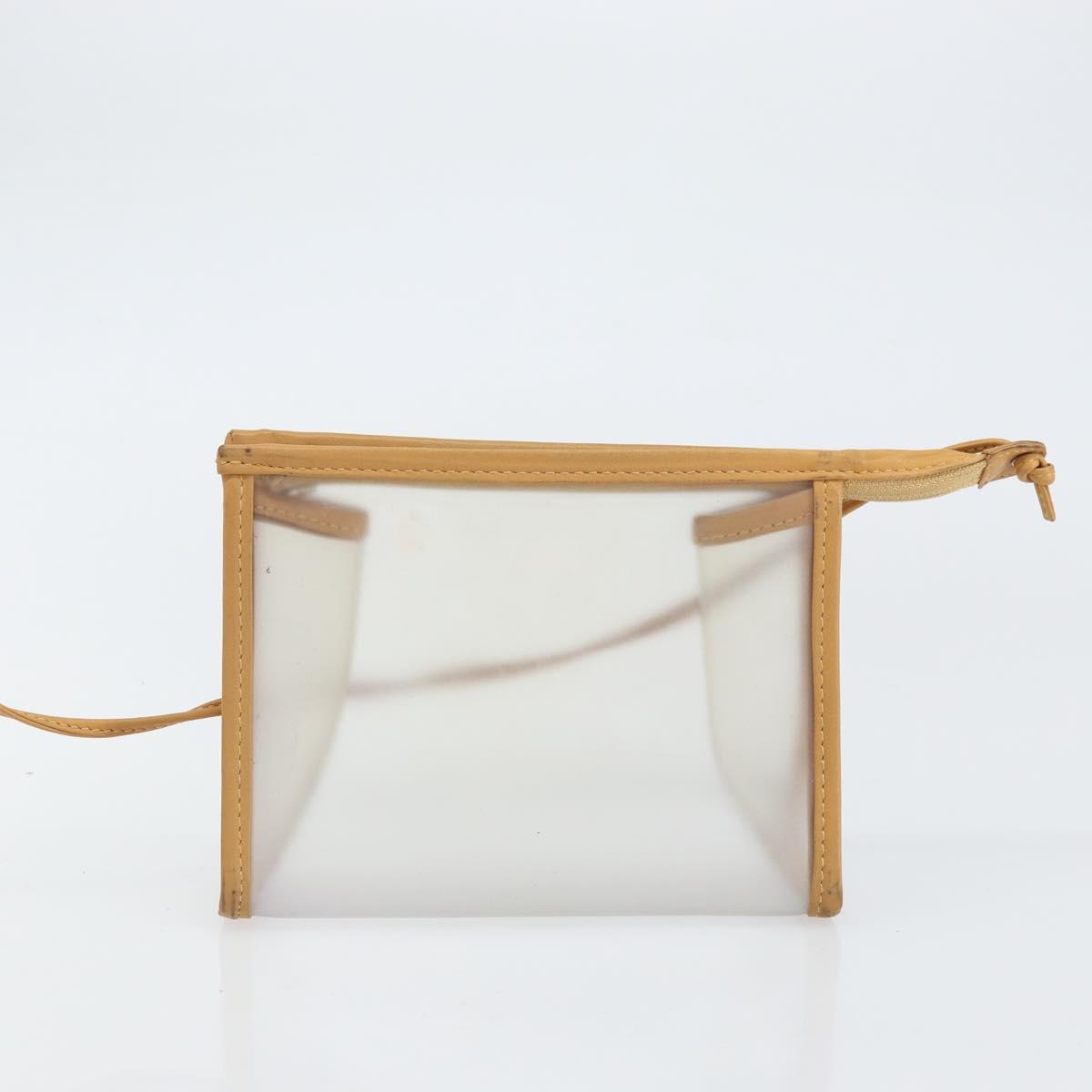 LOEWE Anagram Limited Model Amazona 30 Hand Bag Vinyl Clear Silver Auth hk3315