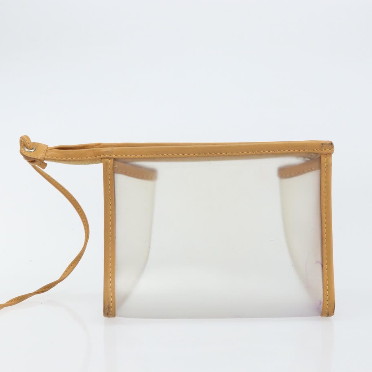 LOEWE Anagram Limited Model Amazona 30 Hand Bag Vinyl Clear Silver Auth hk3315