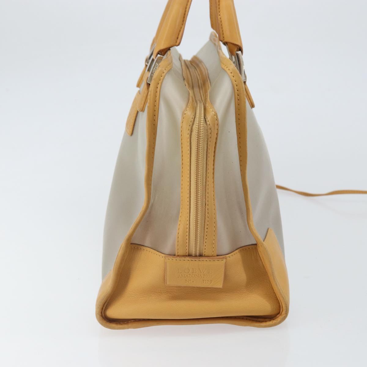 LOEWE Anagram Limited Model Amazona 30 Hand Bag Vinyl Clear Silver Auth hk3315