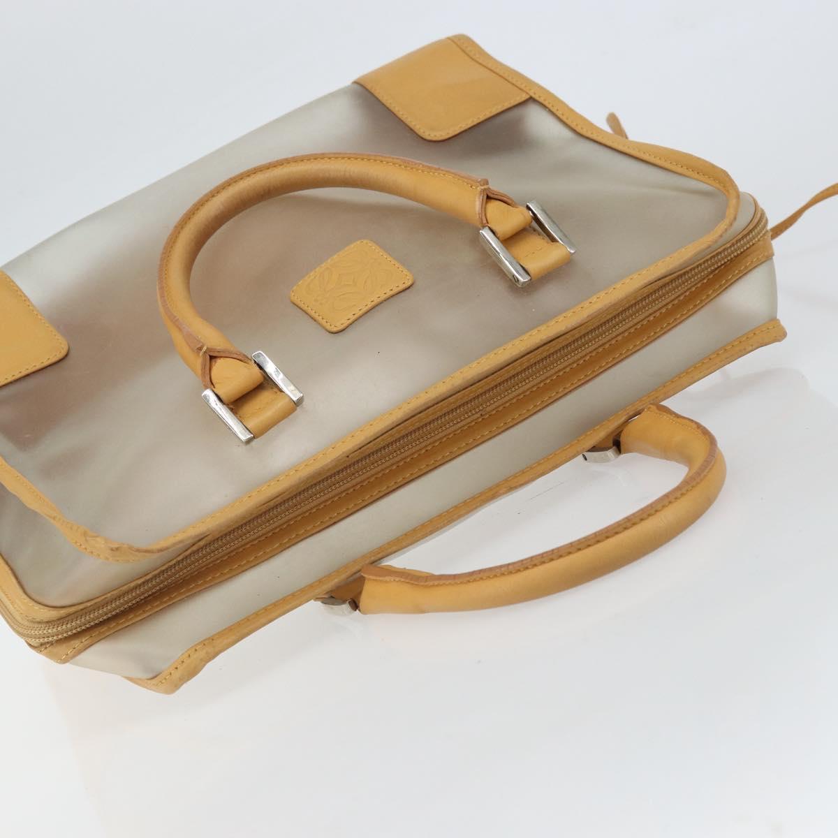 LOEWE Anagram Limited Model Amazona 30 Hand Bag Vinyl Clear Silver Auth hk3315