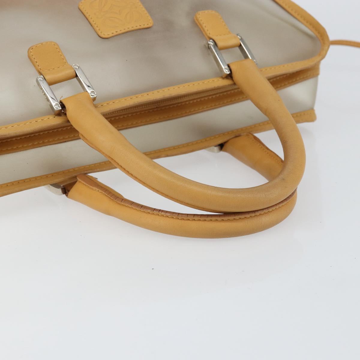 LOEWE Anagram Limited Model Amazona 30 Hand Bag Vinyl Clear Silver Auth hk3315