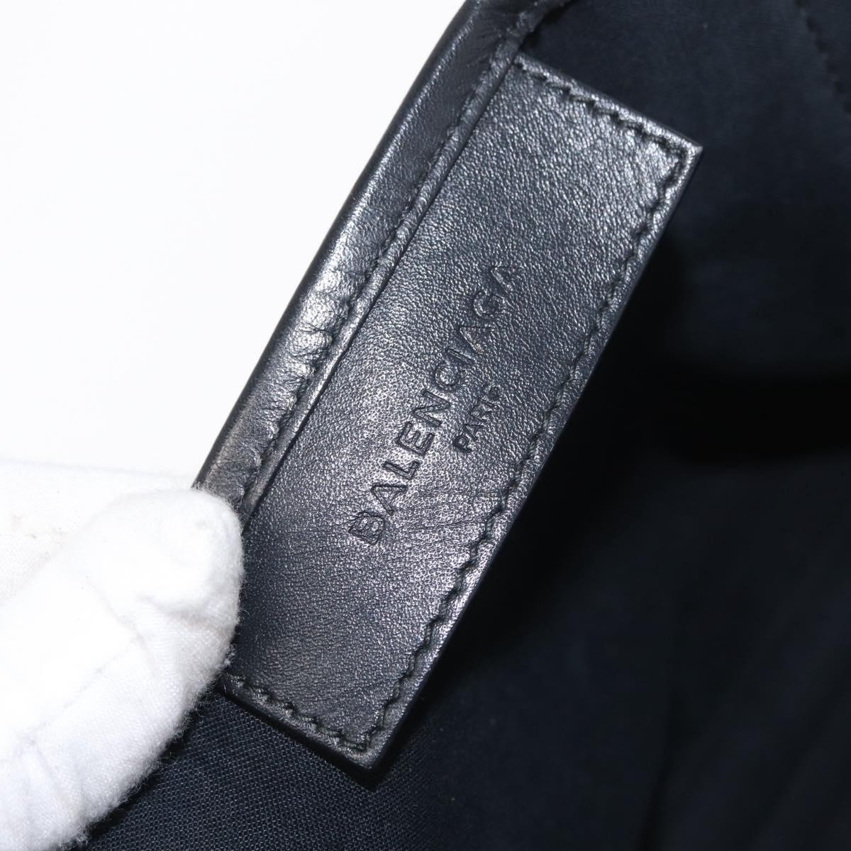 BALENCIAGA Navy Cabas S Hand Bag Canvas Black 339933 Auth hk3318