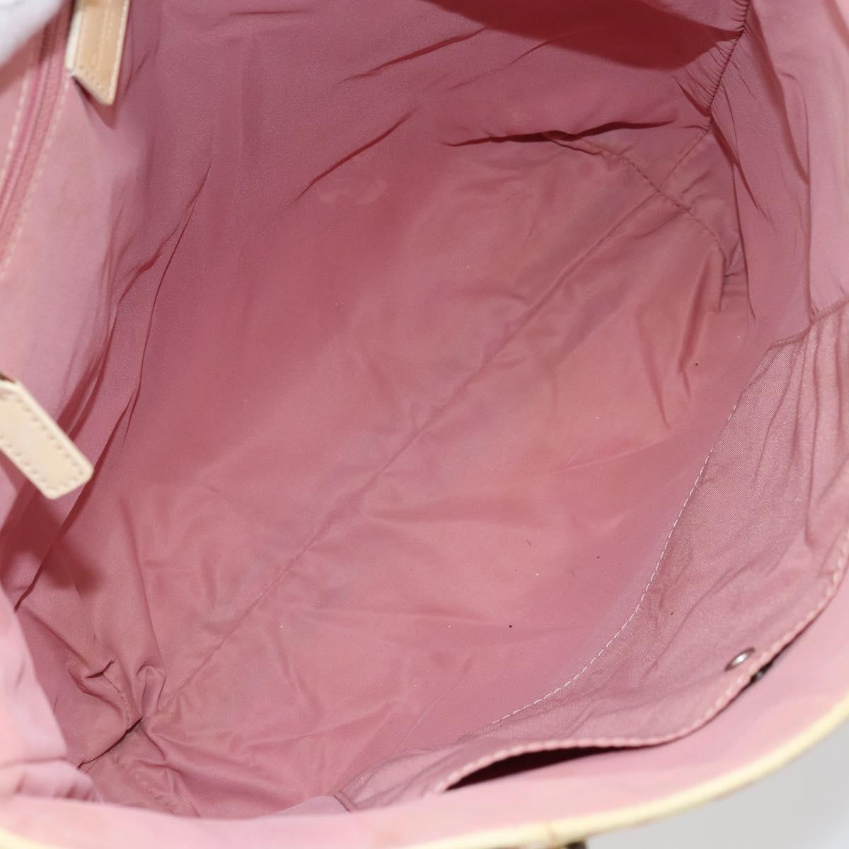 Christian Dior Trotter Canvas Tote Bag PVC Pink Silver Auth hk3319