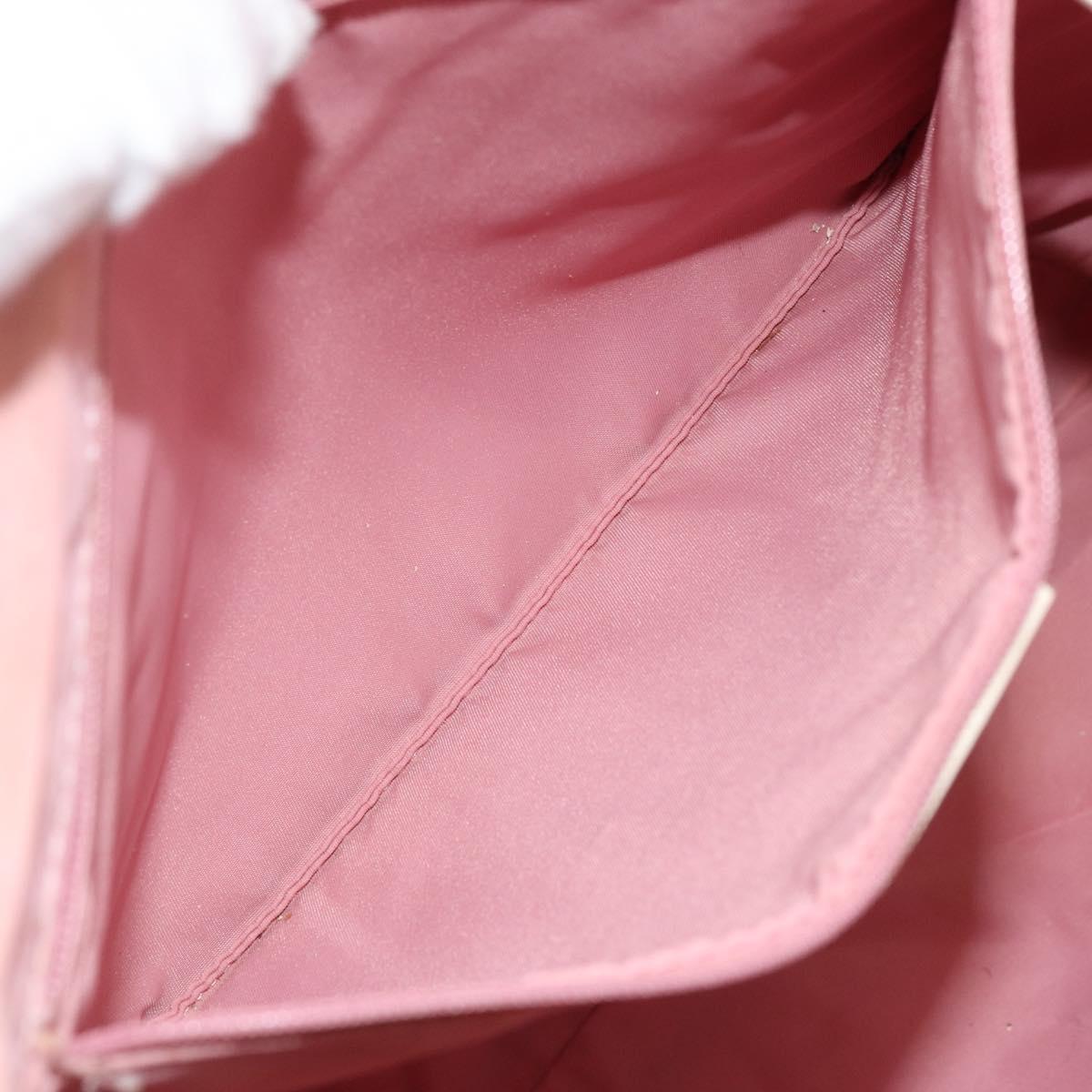 Christian Dior Trotter Canvas Tote Bag PVC Pink Silver Auth hk3319