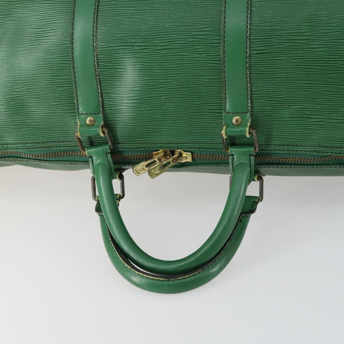 LOUIS VUITTON Epi Keepall 50 Boston Bag Green M42964 LV Auth hk3328