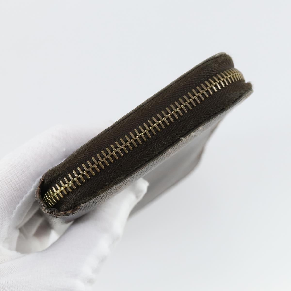 LOUIS VUITTON Damier Ebene Wallet Leather 3 Set LV Auth hk3332