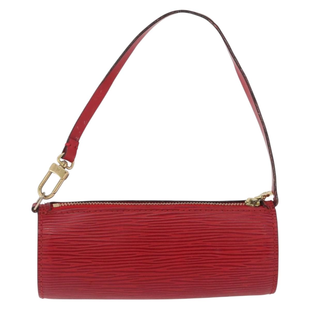LOUIS VUITTON Epi Soufflot Pouch Red LV Auth hk3334