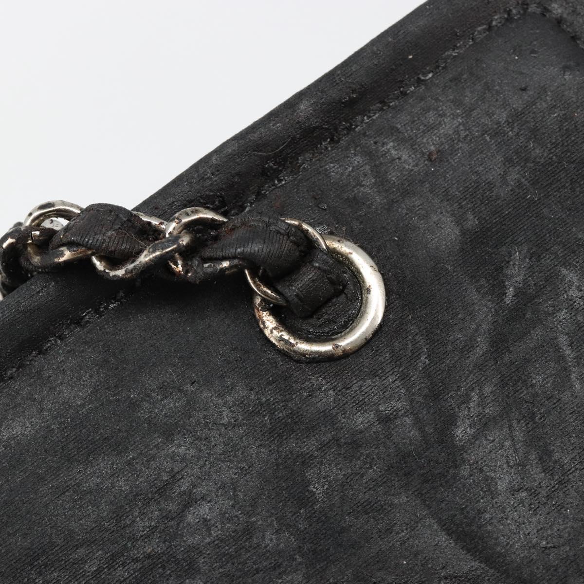 CHANEL COCO Mark Chain Shoulder Bag Patent leather Black Gold CC Auth hk3337