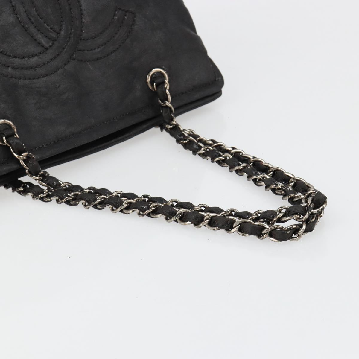 CHANEL COCO Mark Chain Shoulder Bag Patent leather Black Gold CC Auth hk3337
