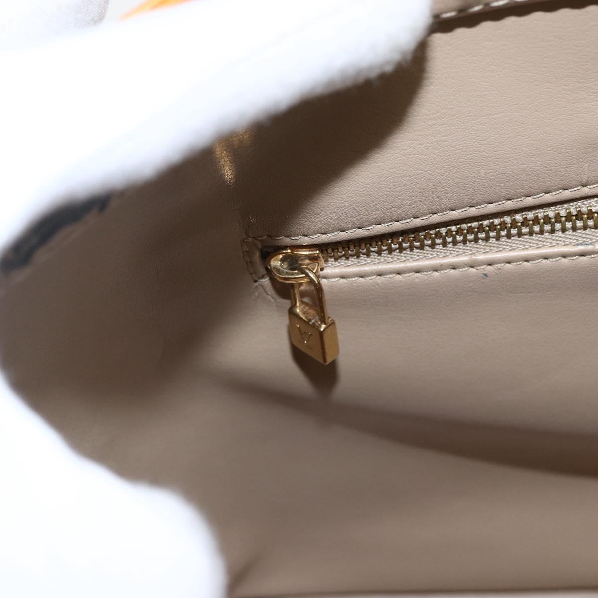 LOUIS VUITTON Monogram Vernis Houston Hand Bag Beige M91004 LV Auth hk3345