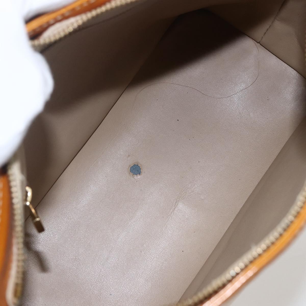 LOUIS VUITTON Monogram Vernis Houston Hand Bag Beige M91004 LV Auth hk3345