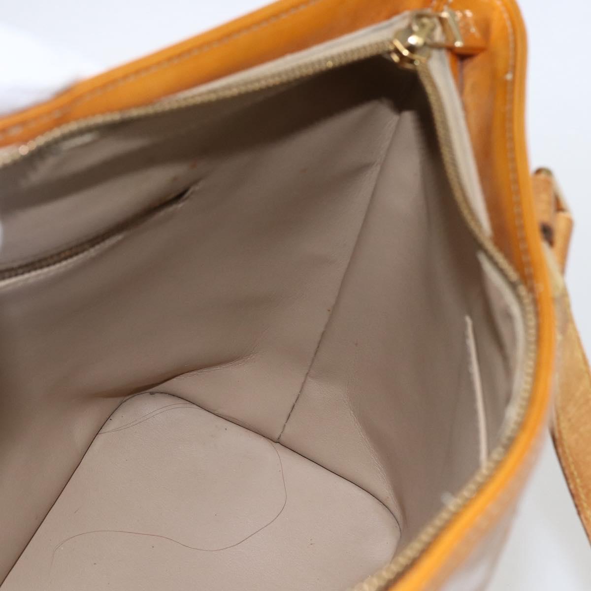 LOUIS VUITTON Monogram Vernis Houston Hand Bag Beige M91004 LV Auth hk3345