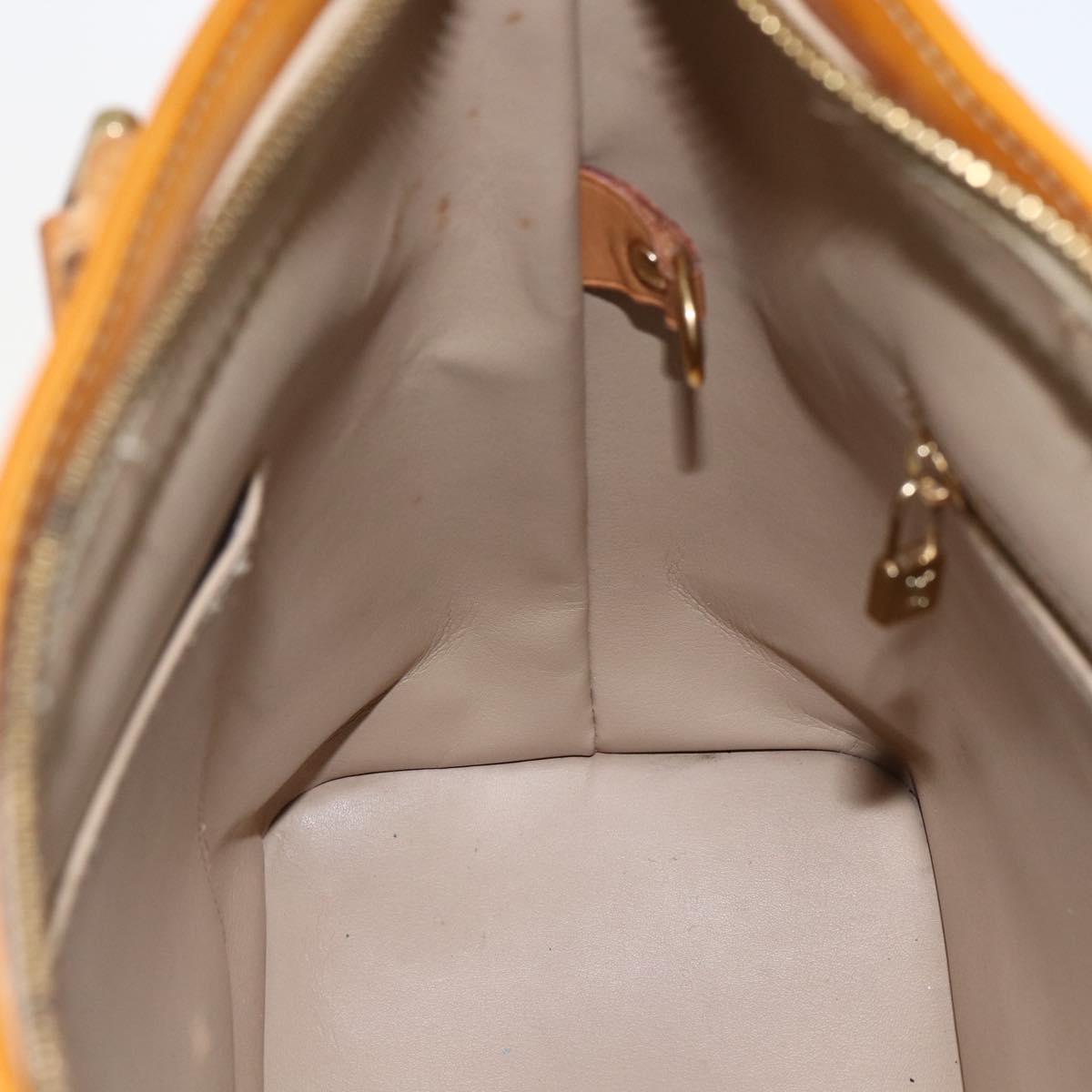 LOUIS VUITTON Monogram Vernis Houston Hand Bag Beige M91004 LV Auth hk3345