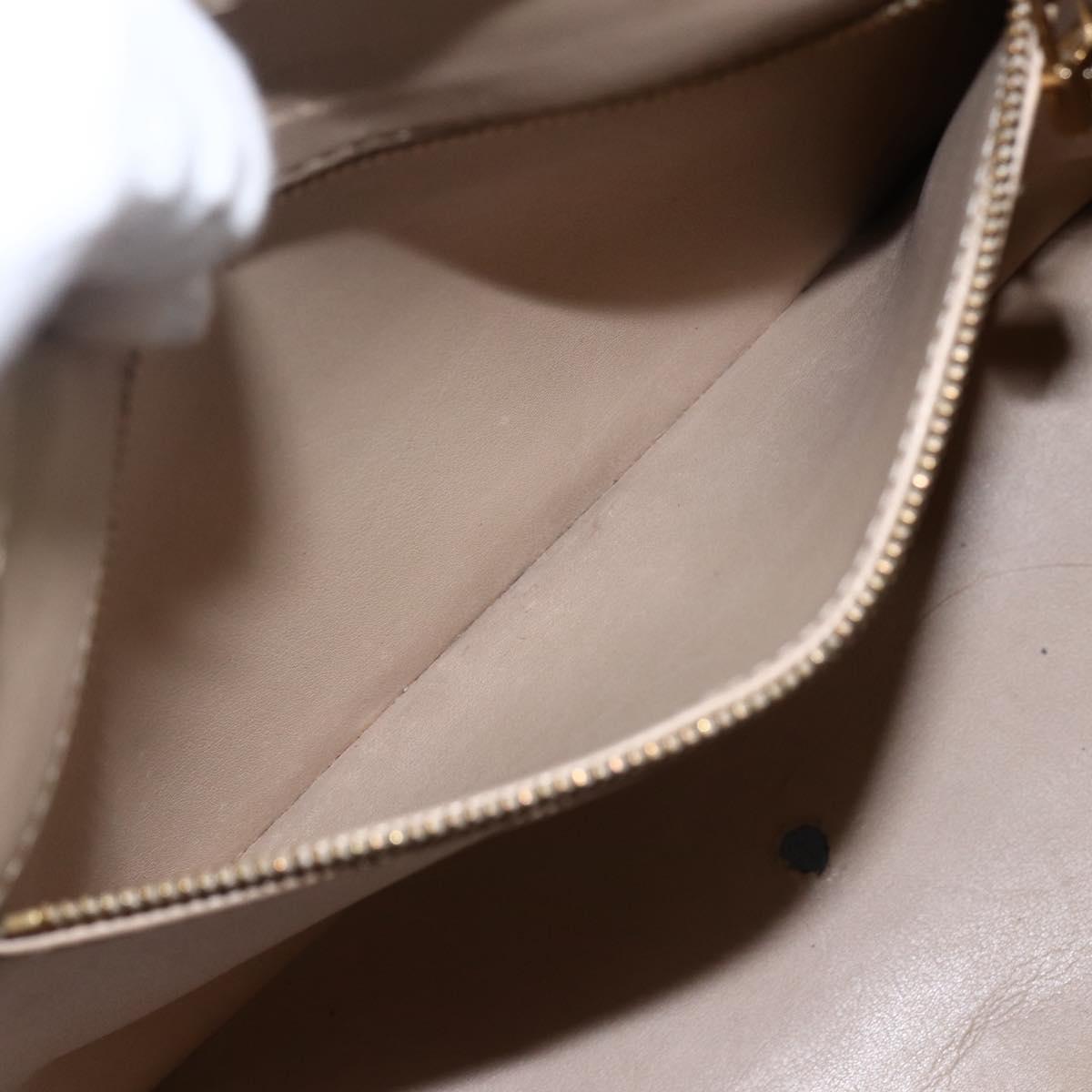 LOUIS VUITTON Monogram Vernis Houston Hand Bag Beige M91004 LV Auth hk3345