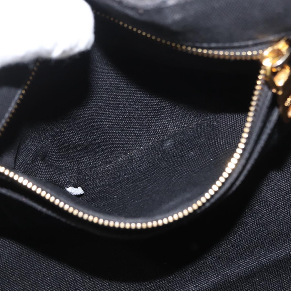 PRADA Canapa PM Hand Bag Canvas 2way Black Gold Auth hk3347