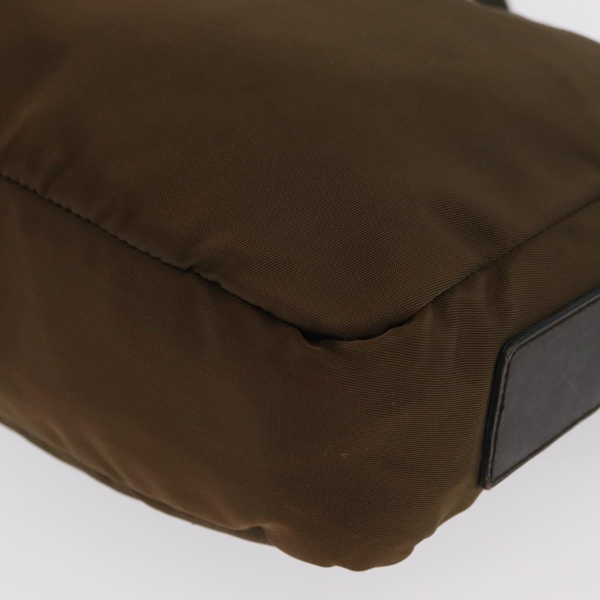 PRADA Shoulder Bag Nylon Brown Auth hk3352