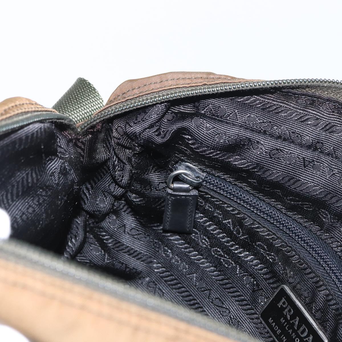 PRADA Shoulder Bag Nylon Brown Auth hk3352