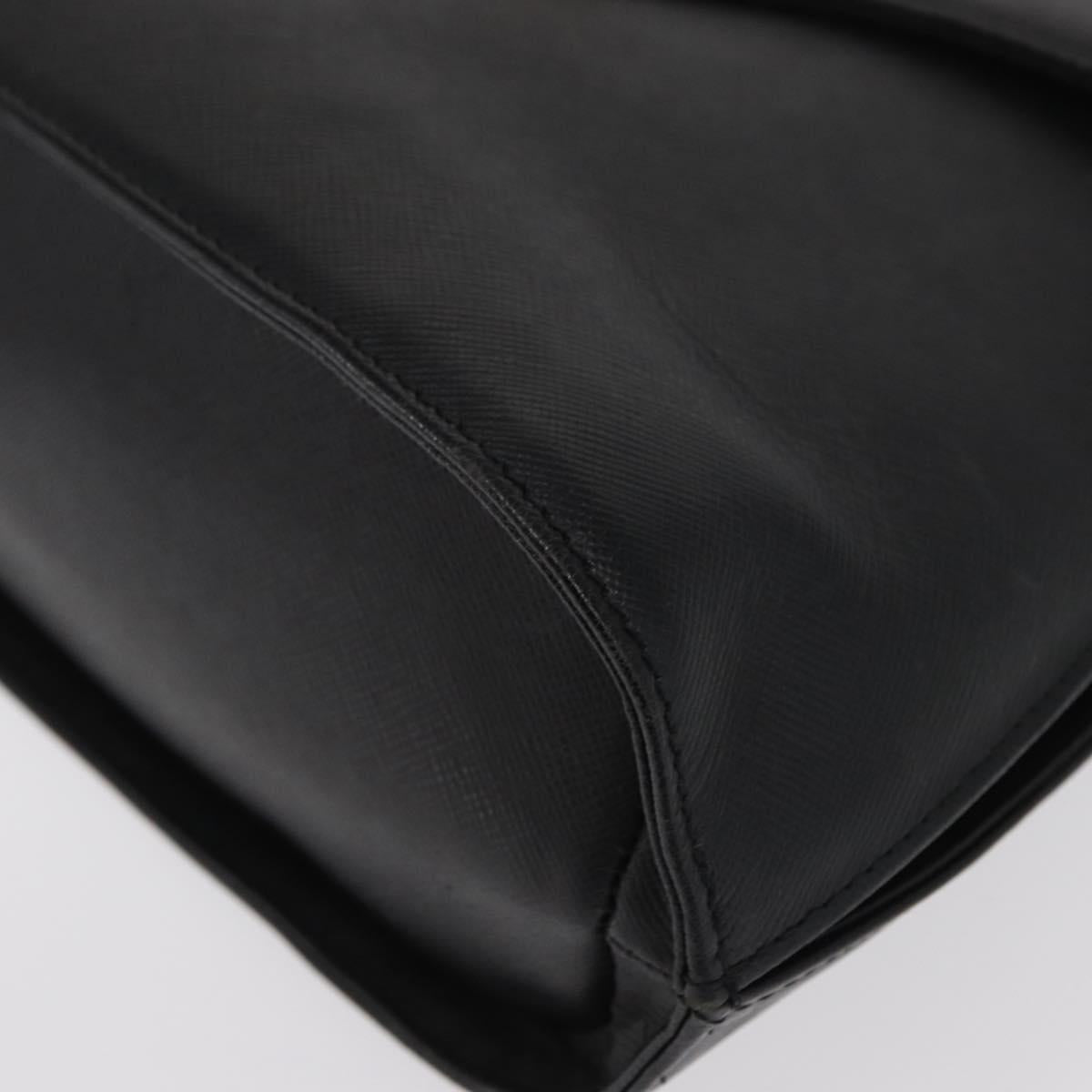 GIVENCHY Hand Bag Leather Black Gold Auth hk3353