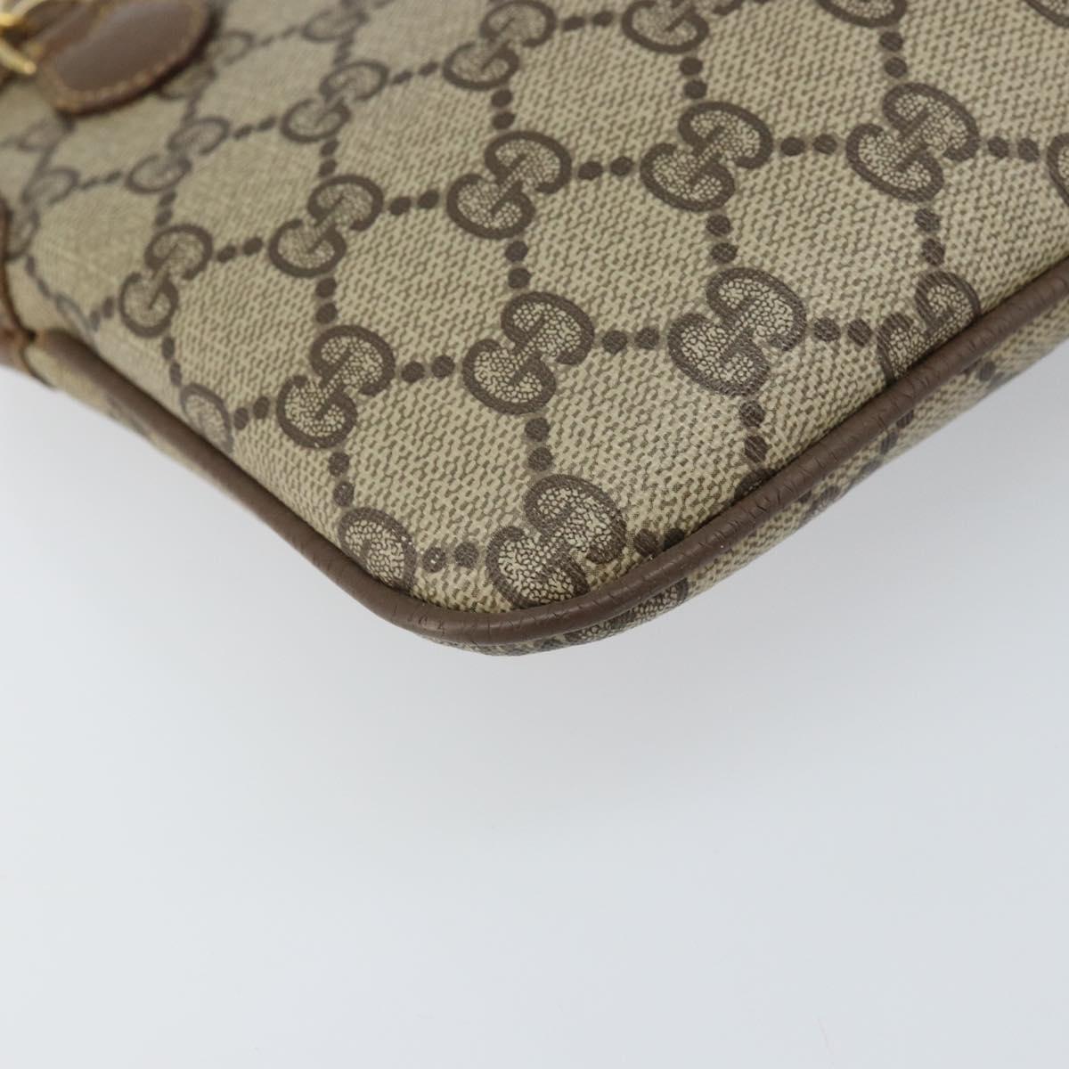 GUCCI GG Supreme Web Sherry Line Bag PVC Beige Gold 904 02 047 Auth hk3361