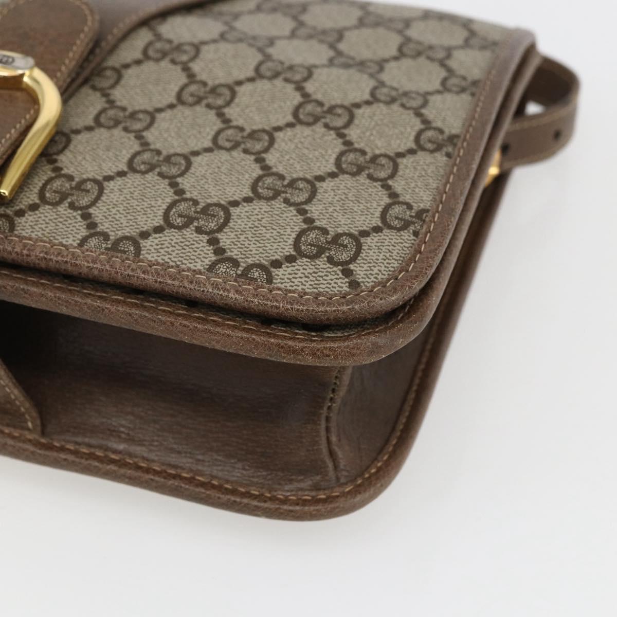 GUCCI GG Supreme Shoulder Bag PVC Beige Gold 93 02 023 Auth hk3368