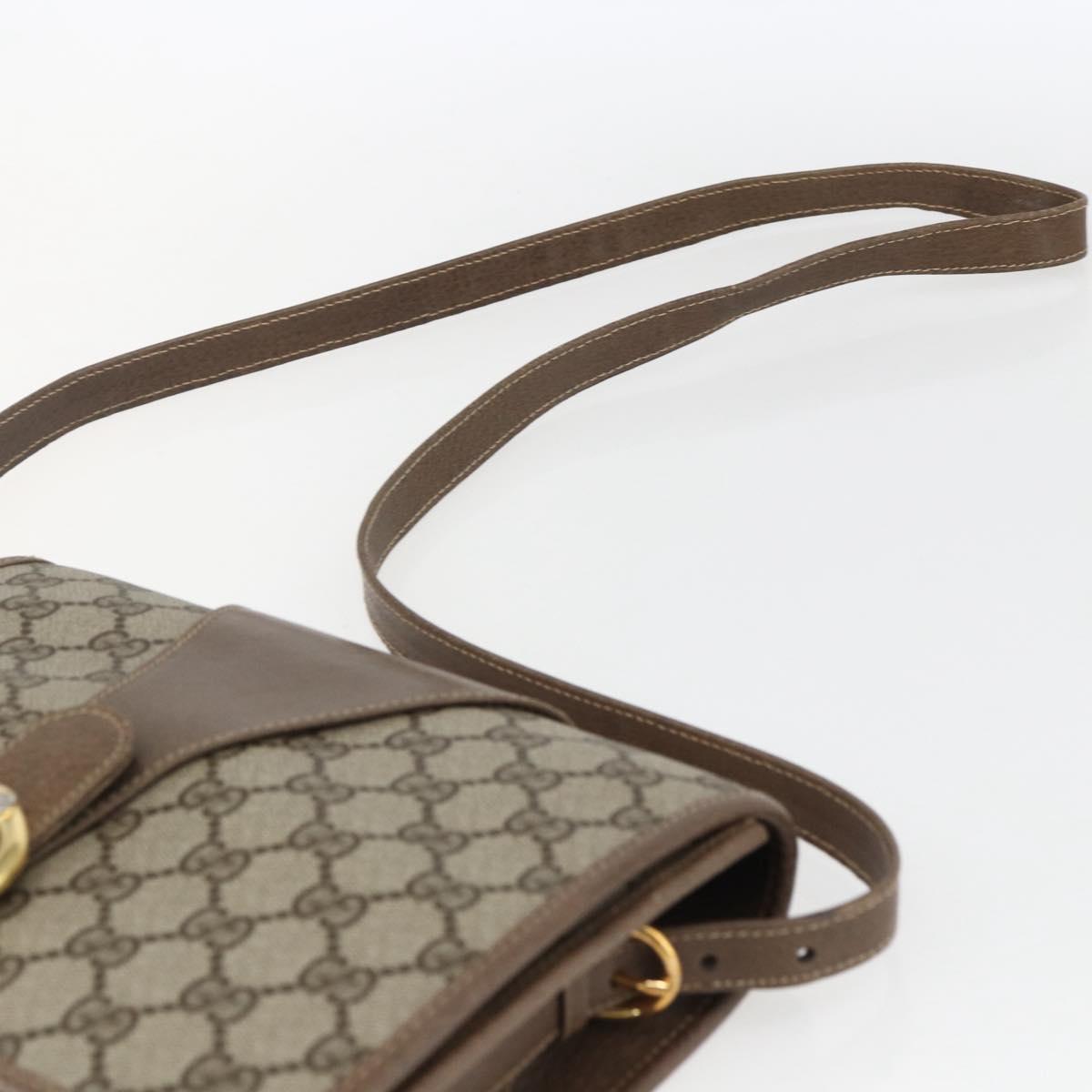 GUCCI GG Supreme Shoulder Bag PVC Beige Gold 93 02 023 Auth hk3368