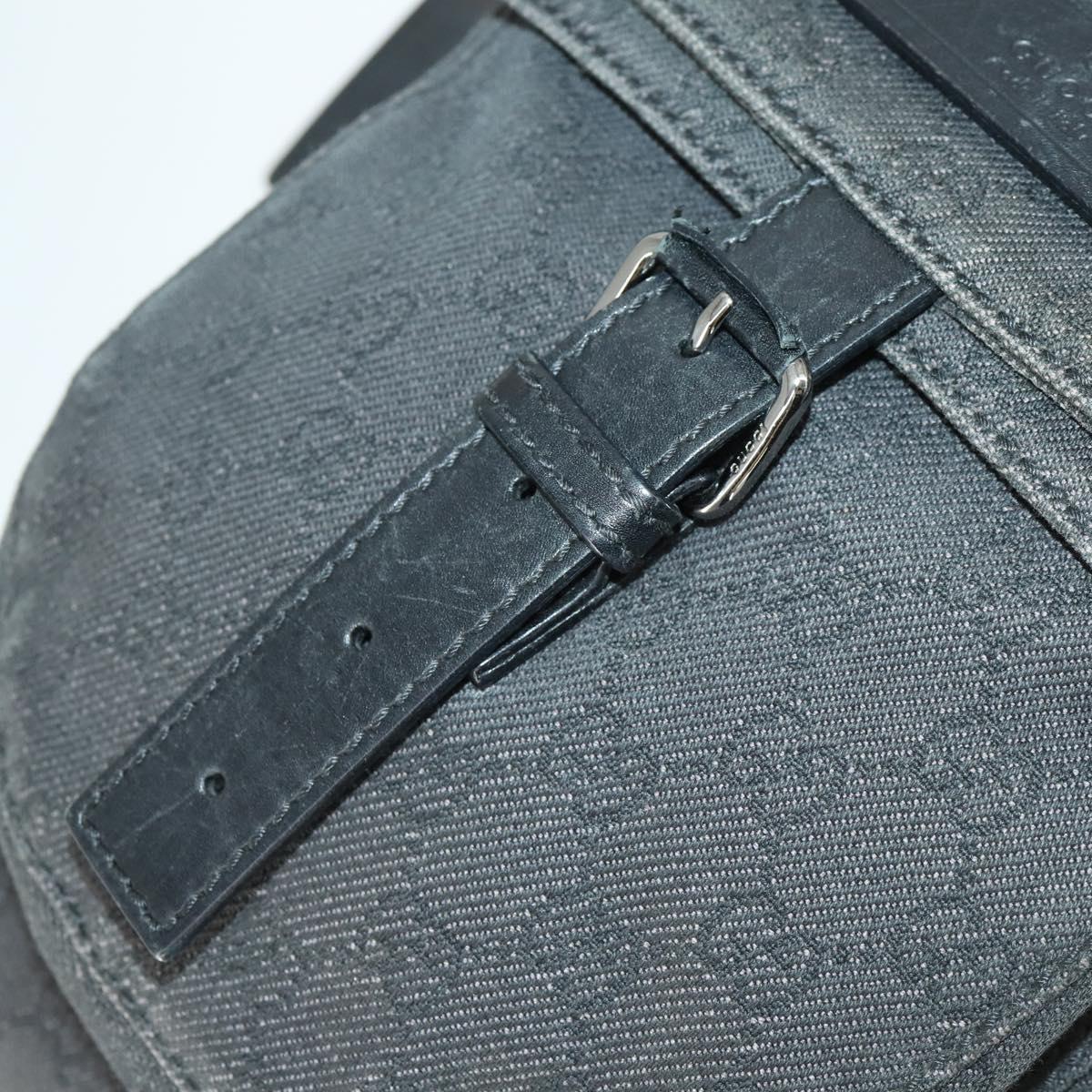 GUCCI GG Canvas Shoulder Bag Black Silver 101654 Auth hk3369