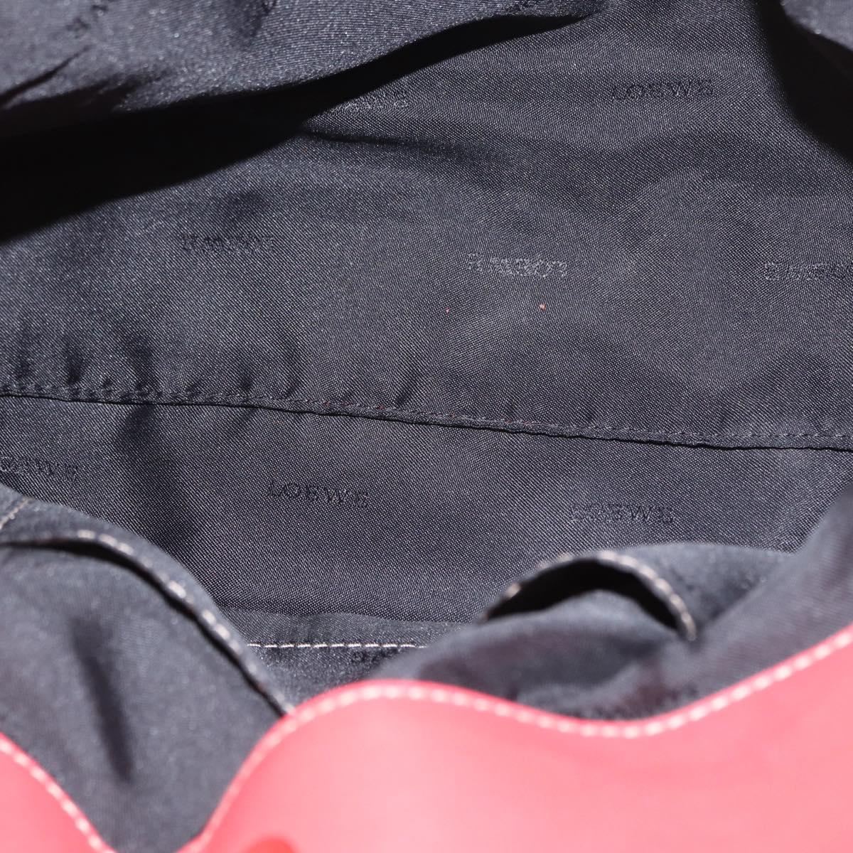 LOEWE Anagram Americana 28 Hand Bag Leather Red Silver Auth hk3375