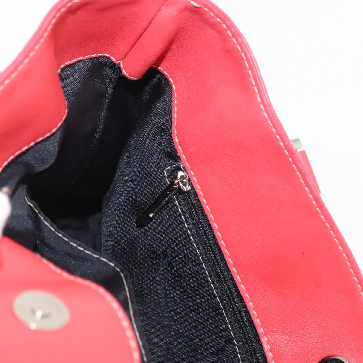 LOEWE Anagram Americana 28 Hand Bag Leather Red Silver Auth hk3375