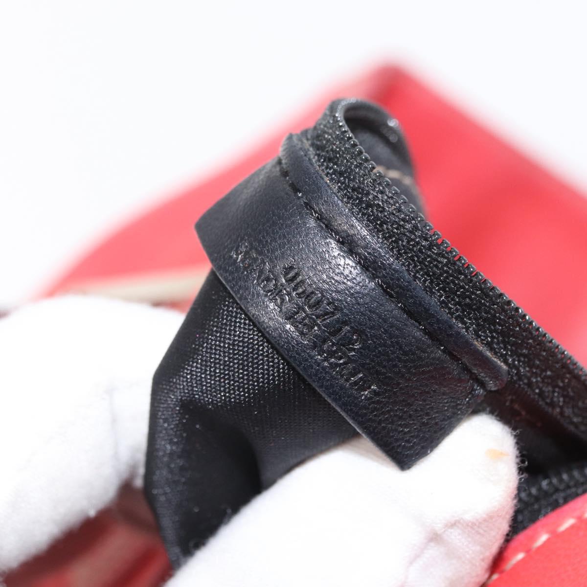 LOEWE Anagram Americana 28 Hand Bag Leather Red Silver Auth hk3375