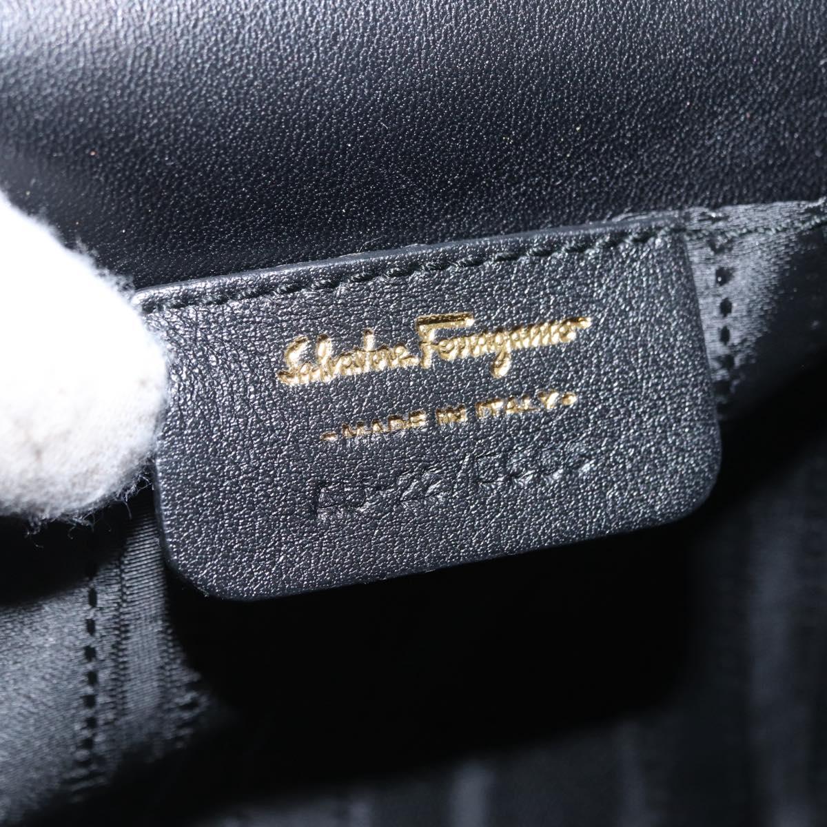 Salvatore Ferragamo Vala Chain Bag Patent leather Black Gold Auth hk3377