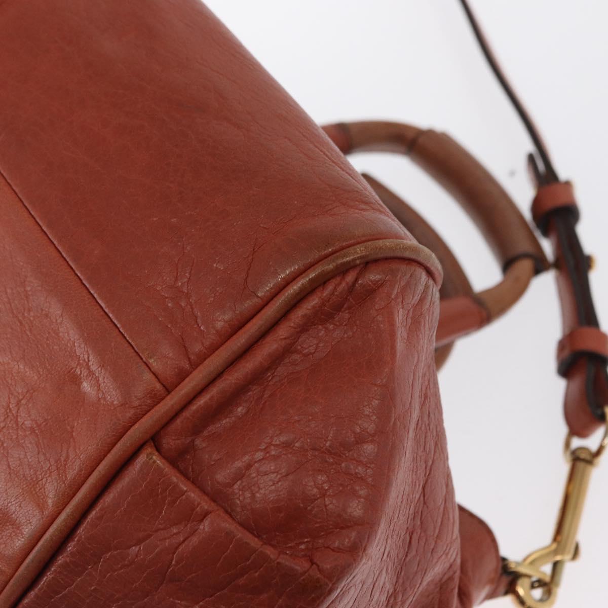 Chloe Etel Hand Bag Leather 2way Brown Gold Auth hk3381