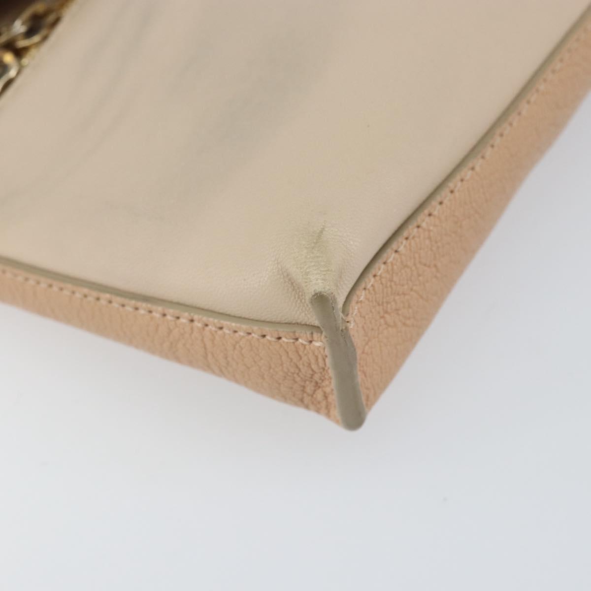 Chloe Kathy Shoulder Bag Leather Beige Gold Auth hk3382