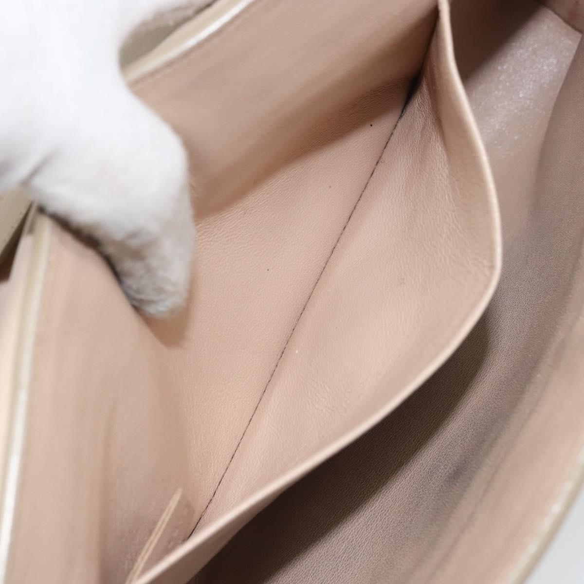 Chloe Kathy Shoulder Bag Leather Beige Gold Auth hk3382