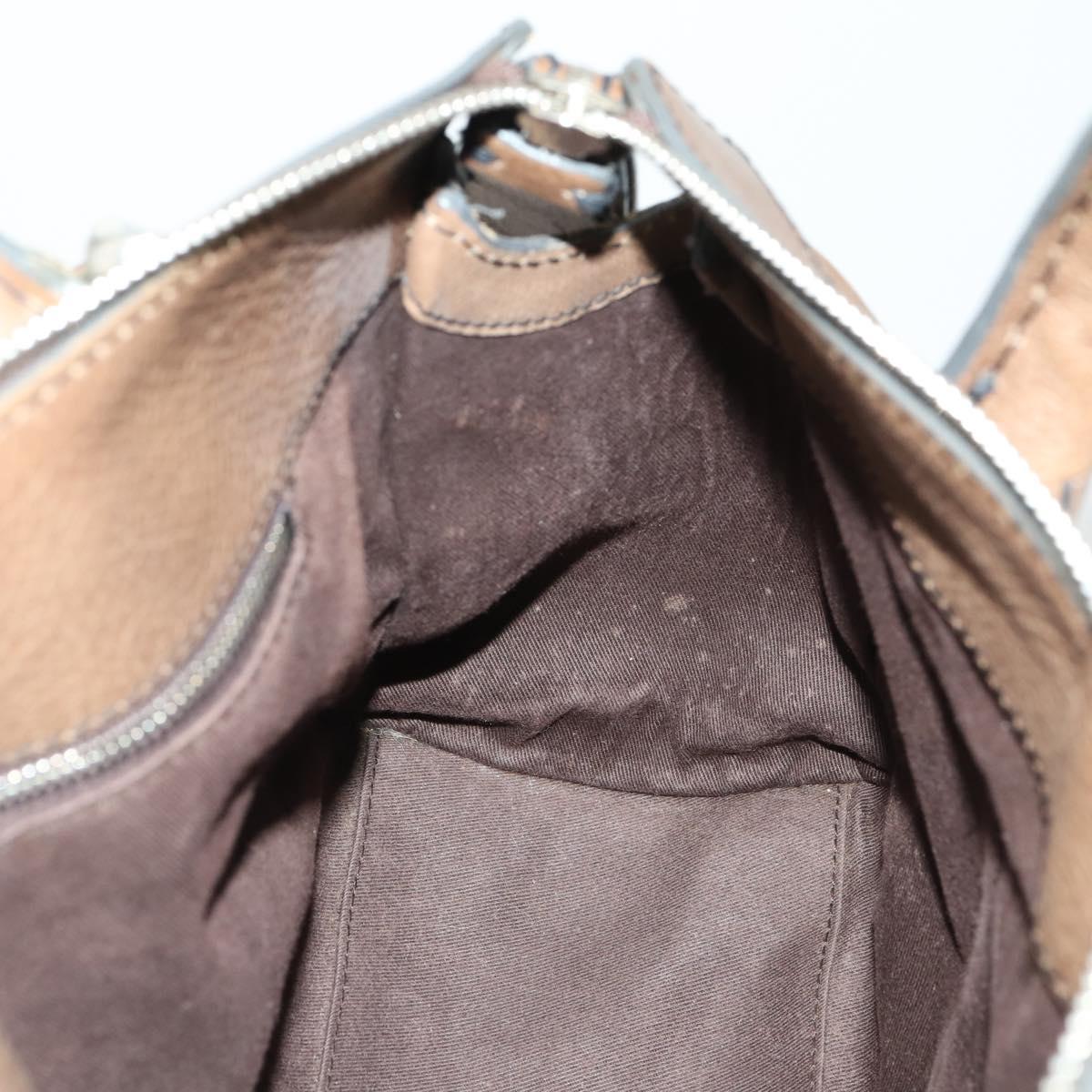 Chloe Edith Hand Bag Leather 2way Brown Silver Auth hk3383