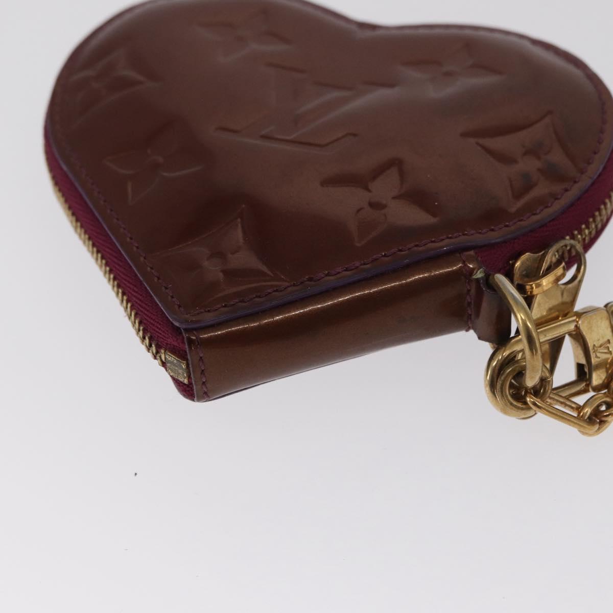 LOUIS VUITTON Vernis Porte Monnaie Coeur Coin Purse Violet M93563 Auth hk3392