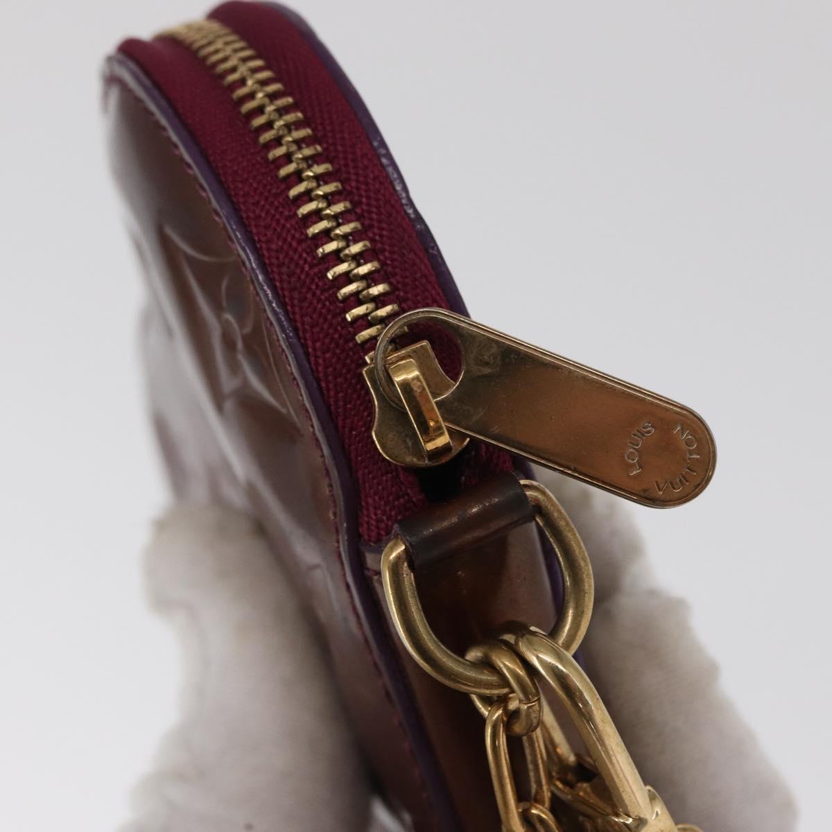 LOUIS VUITTON Vernis Porte Monnaie Coeur Coin Purse Violet M93563 Auth hk3392