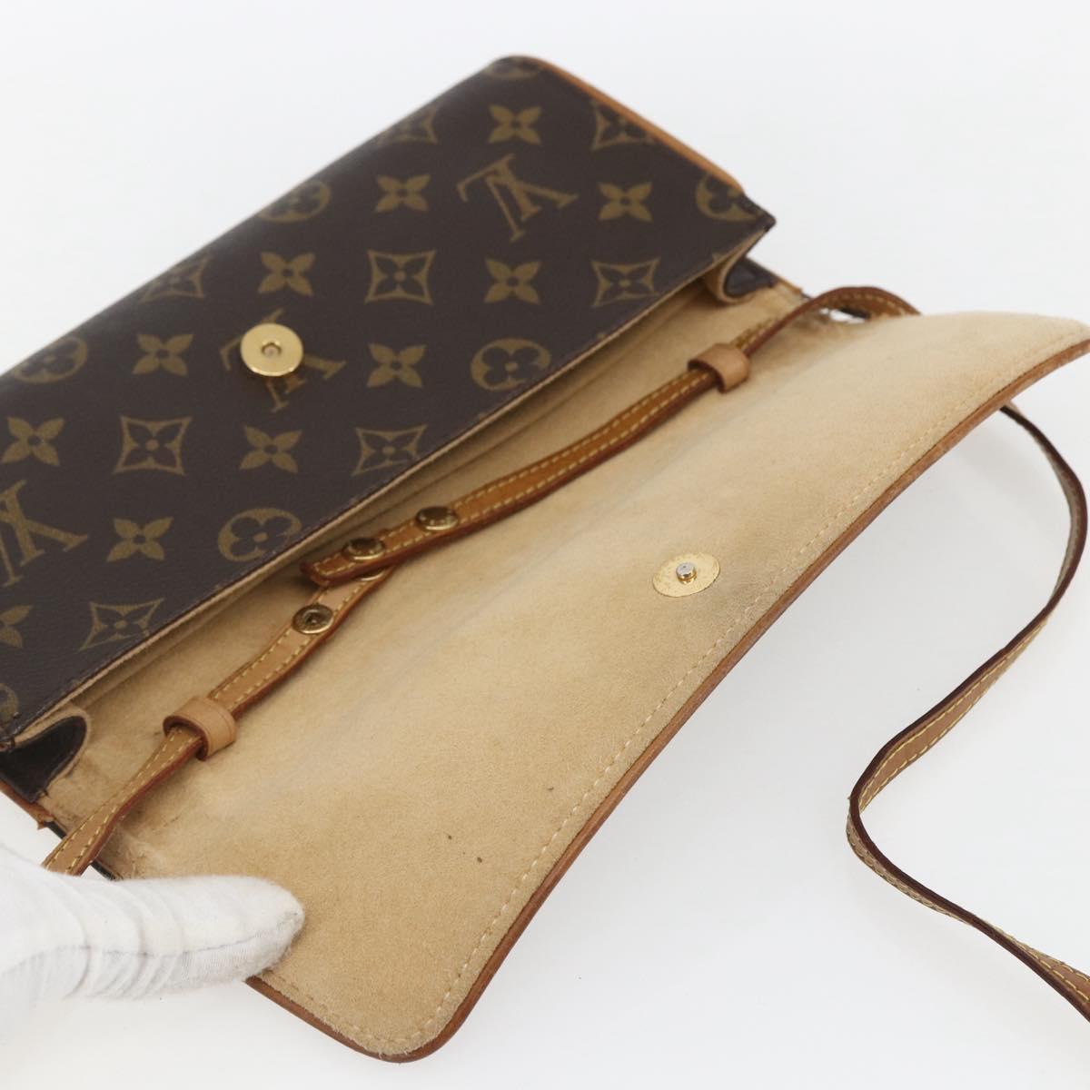 LOUIS VUITTON Monogram Pochette Twin GM Shoulder Bag M51852 LV Auth hk3399