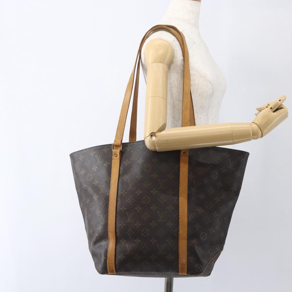 LOUIS VUITTON Monogram Sac Shopping Tote Bag M51108 LV Auth hk3408