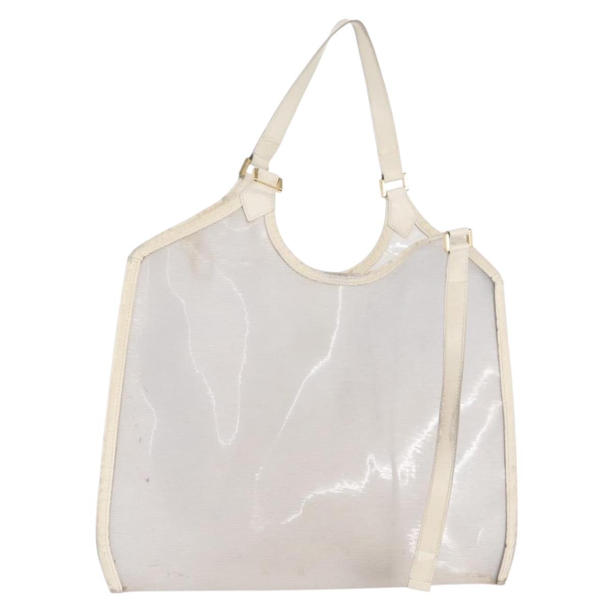 LOUIS VUITTON Epi Plage Via Bag Vinyl Leather Clear White M92153 Auth hk3428