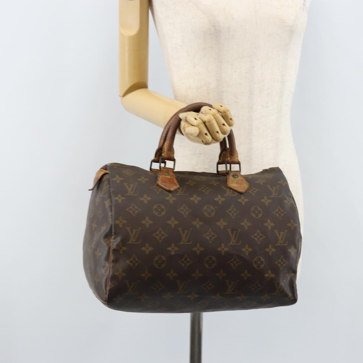 LOUIS VUITTON Monogram Speedy 30 Hand Bag M41526 LV Auth hk3444