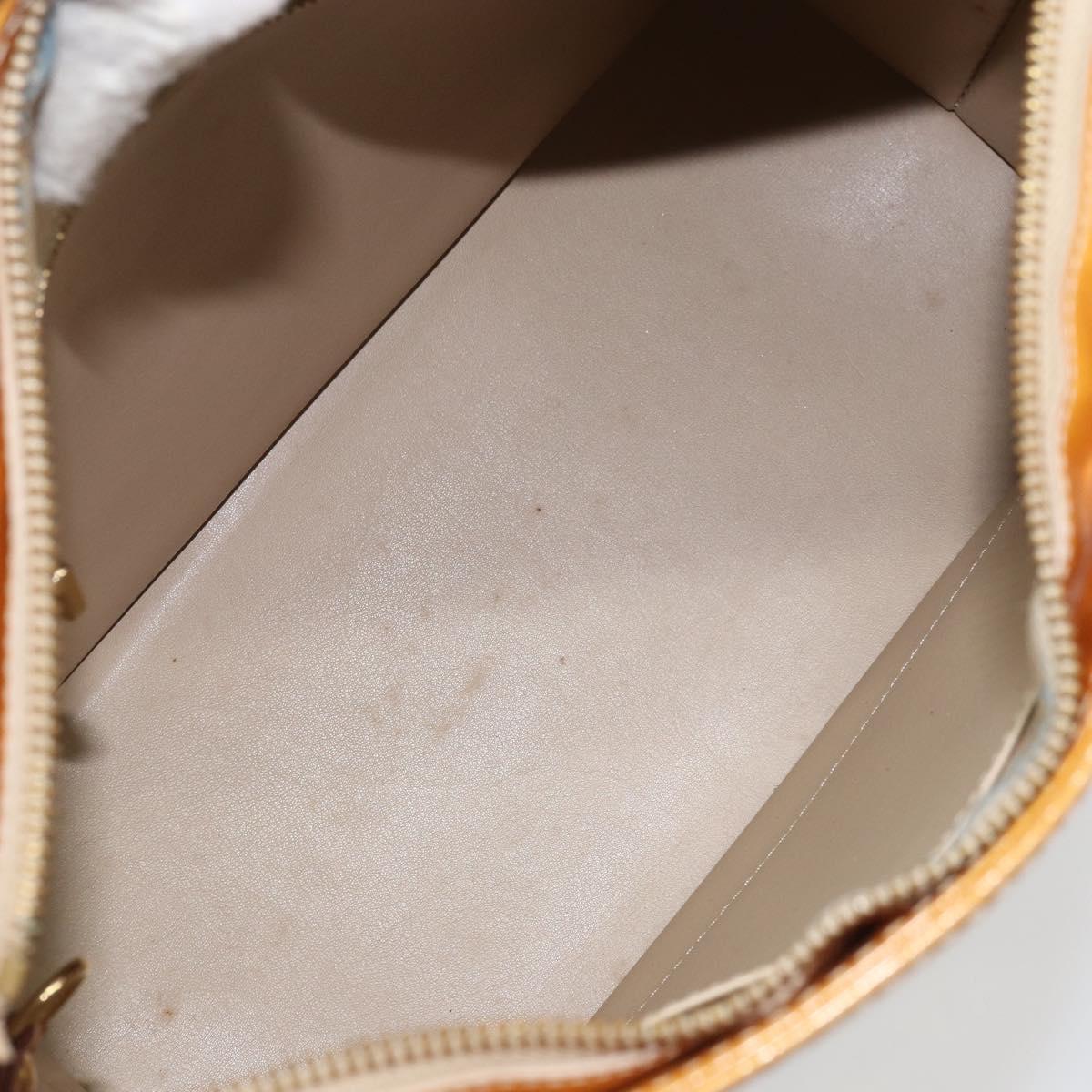 LOUIS VUITTON Monogram Vernis Houston Hand Bag Beige M91004 LV Auth hk3455