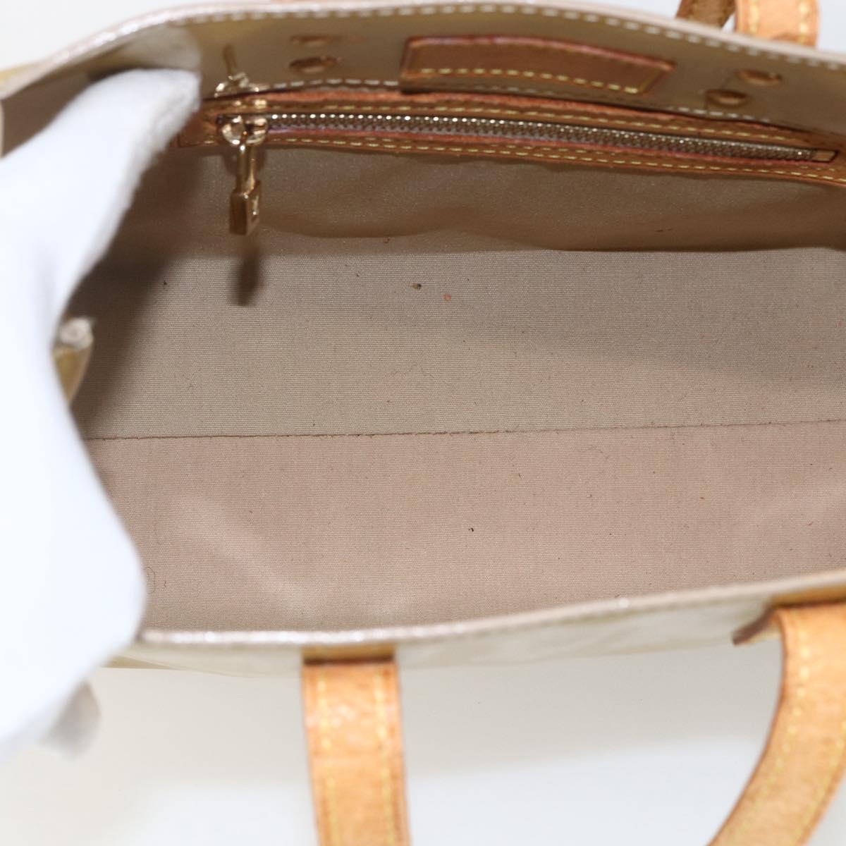 LOUIS VUITTON Monogram Vernis Reade PM Hand Bag Beige M91334 LV Auth hk3457