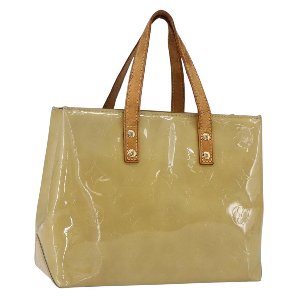 LOUIS VUITTON Monogram Vernis Reade PM Hand Bag Beige M91334 LV Auth hk3457